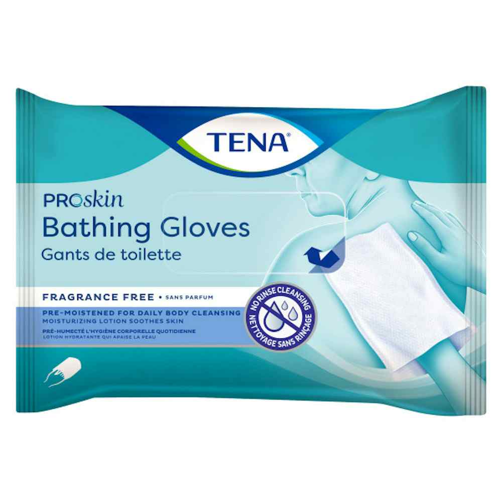 TENA ProSkin Bathing Glove Wipes, Unscented