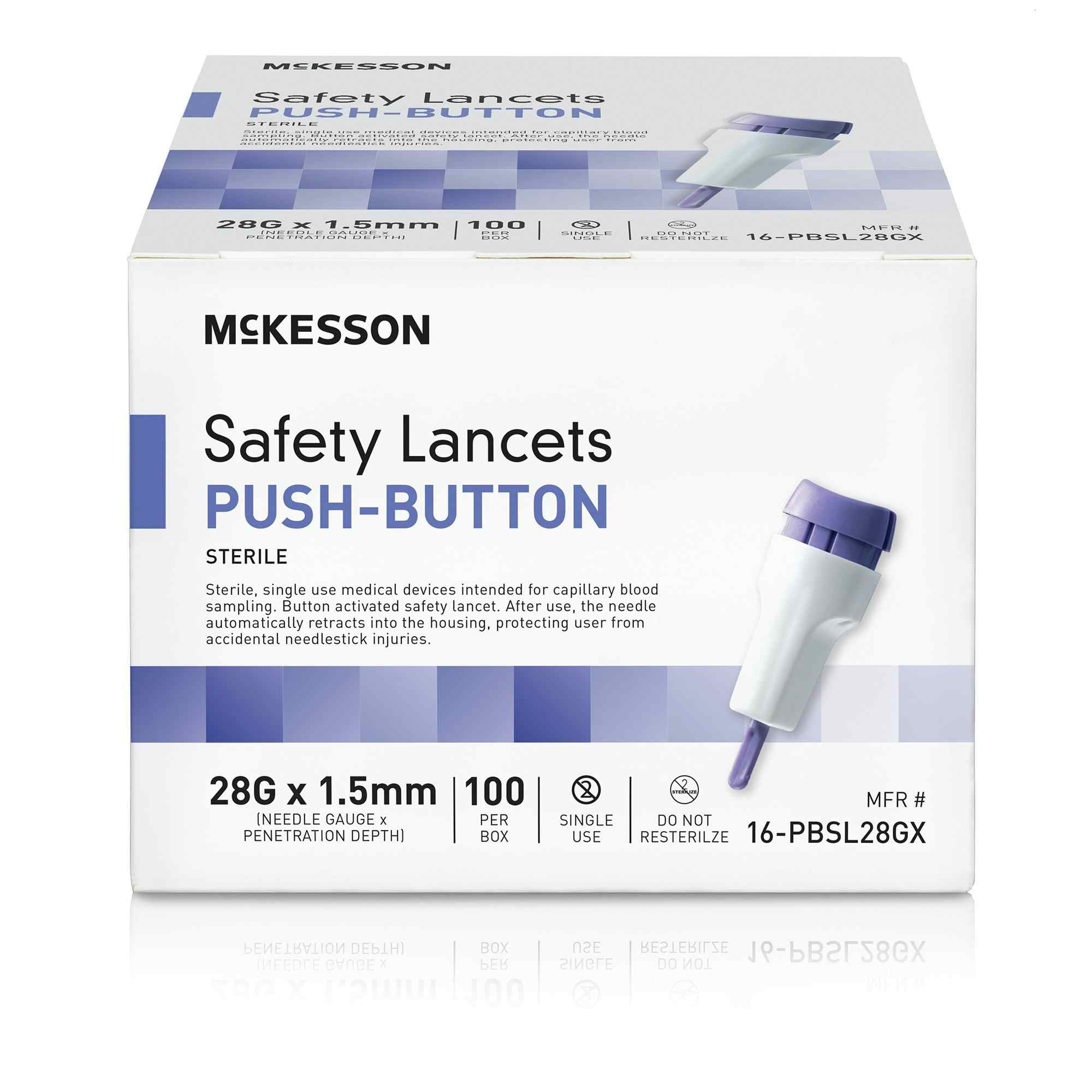 McKesson 28 Gauge Safety Lancets, 1.5 mm