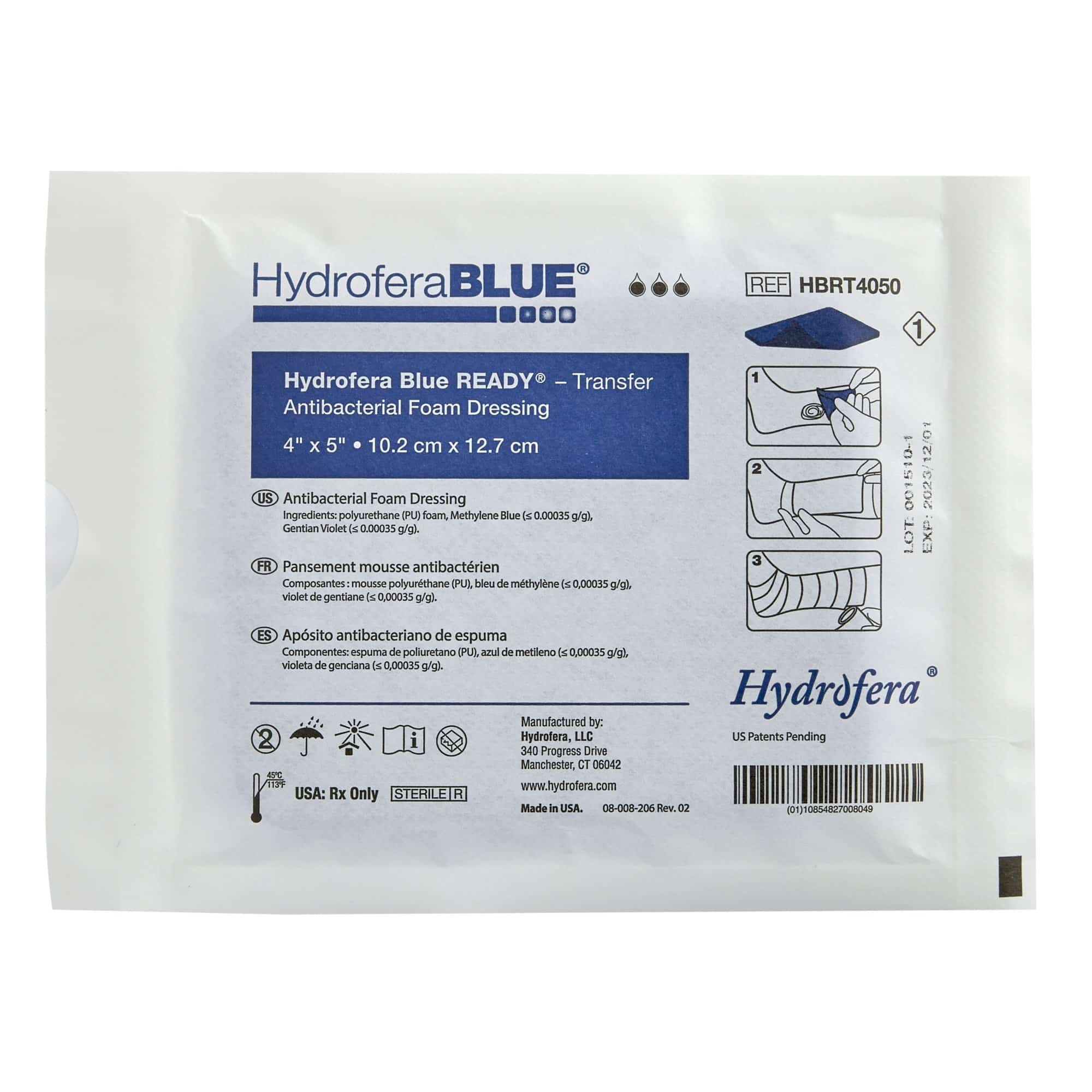 hydro blue dressing Antibacterial Foam Dressing Hydrofera Blue Classic Ostomy 2-1/2 Inch