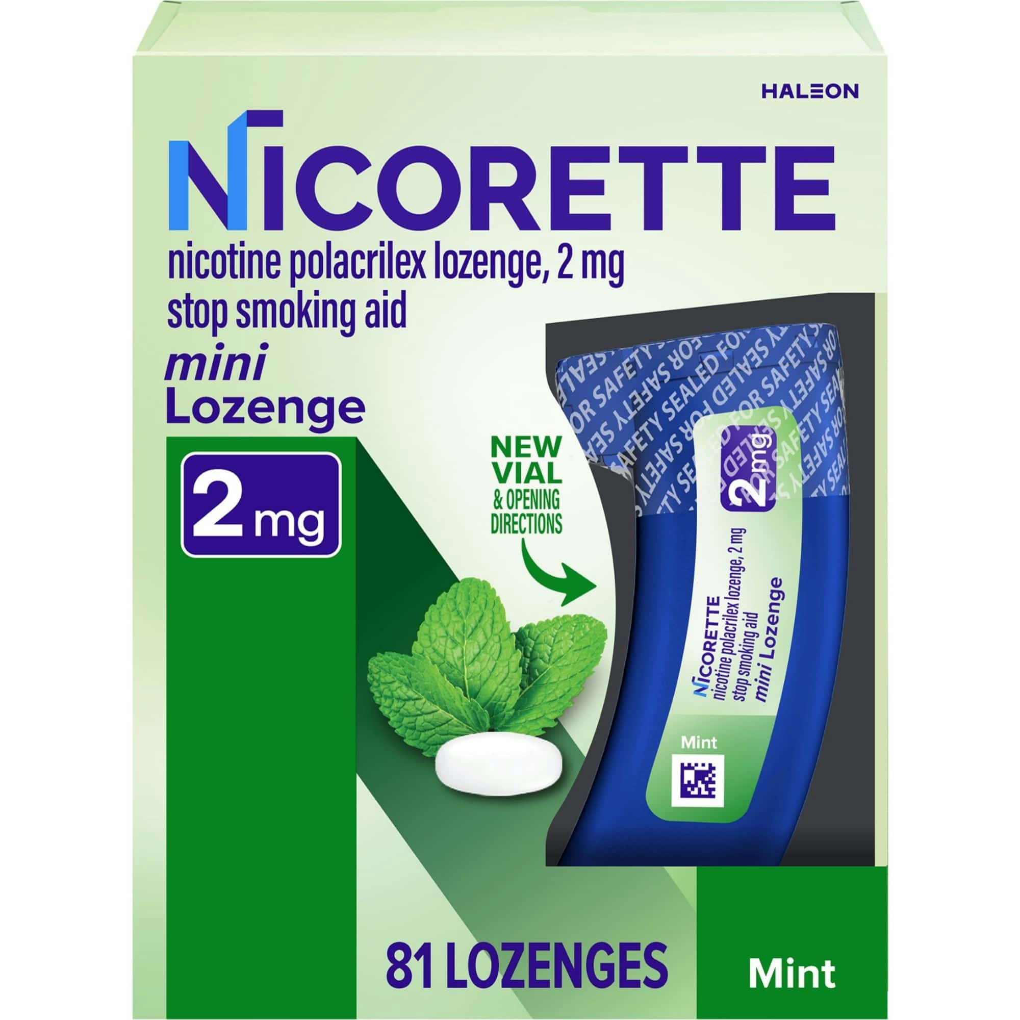 cigarette lozenges Nicotine 4 mg Cinnamon Double your chance to successfully quit smoking with nicotine lozenges (when used as directed with a support program Equate Nicotine Polacrilex Lozenge 2