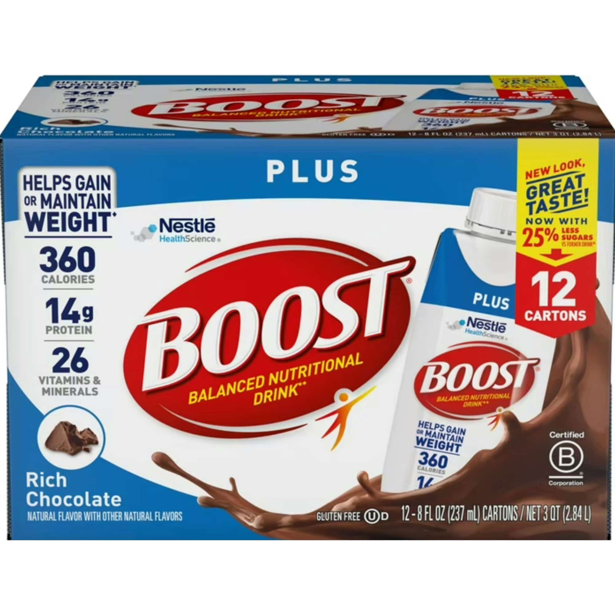 boost drink boxes Boost Original Nutritional Drink, Rich Chocolate, 8 oz Bottle, 24/Carton ; and those who need extra nutrition to fill gaps in their diet Boost Original Complete Nutritional Drink,