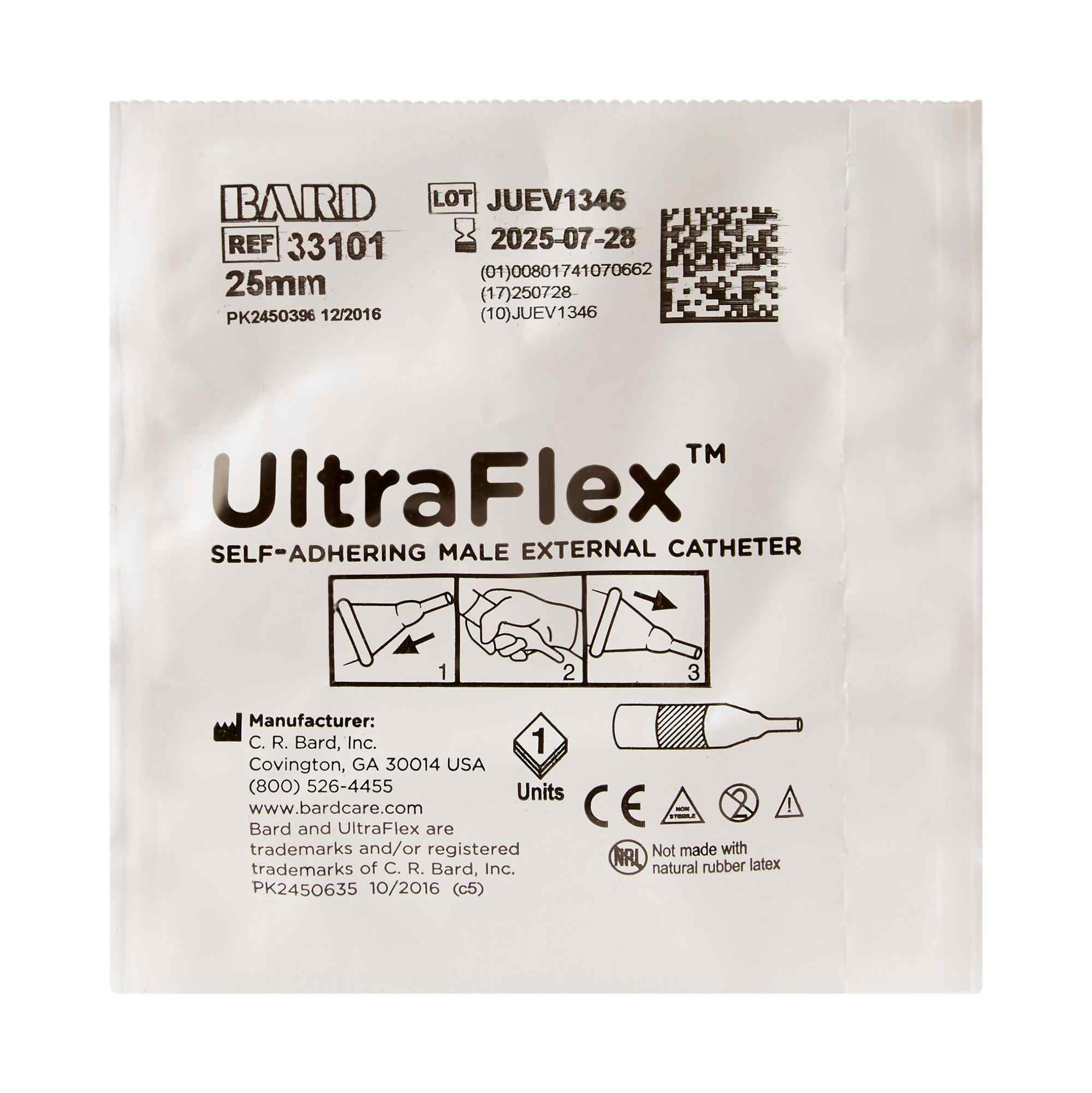 Bard UltraFlex Self-Adhering Seal Male External Catheter