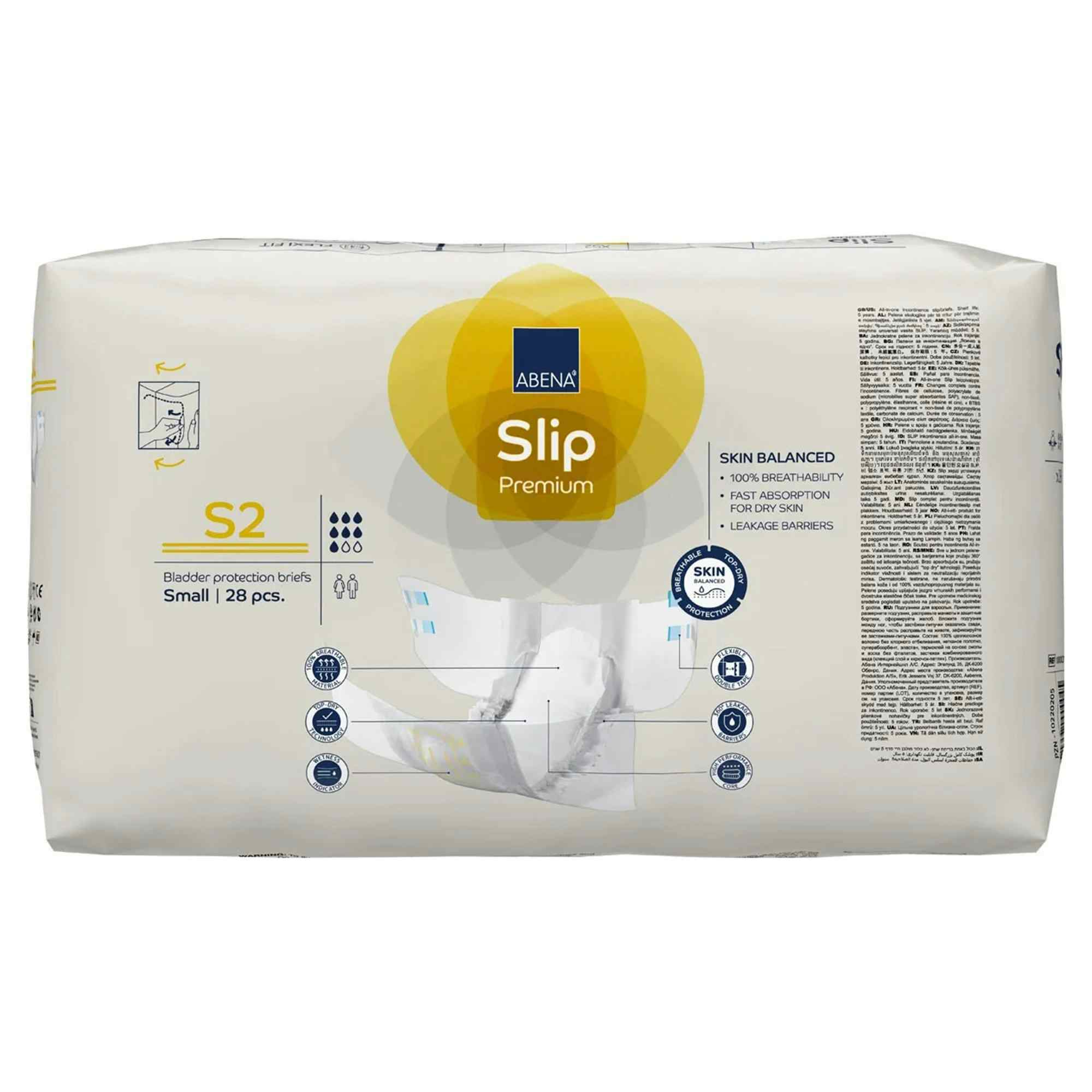 Abena Slip Premium Diapers with Tabs, Level 2s