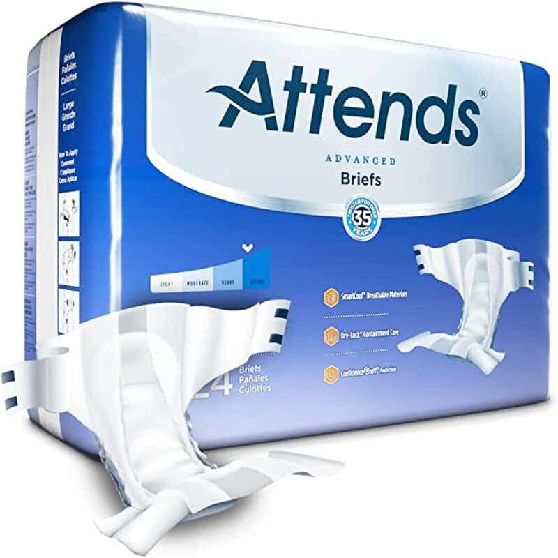 Attends Advanced Adult Diapers with Tabs, Severe, DDC25-BG20, Reg, Bag of 20