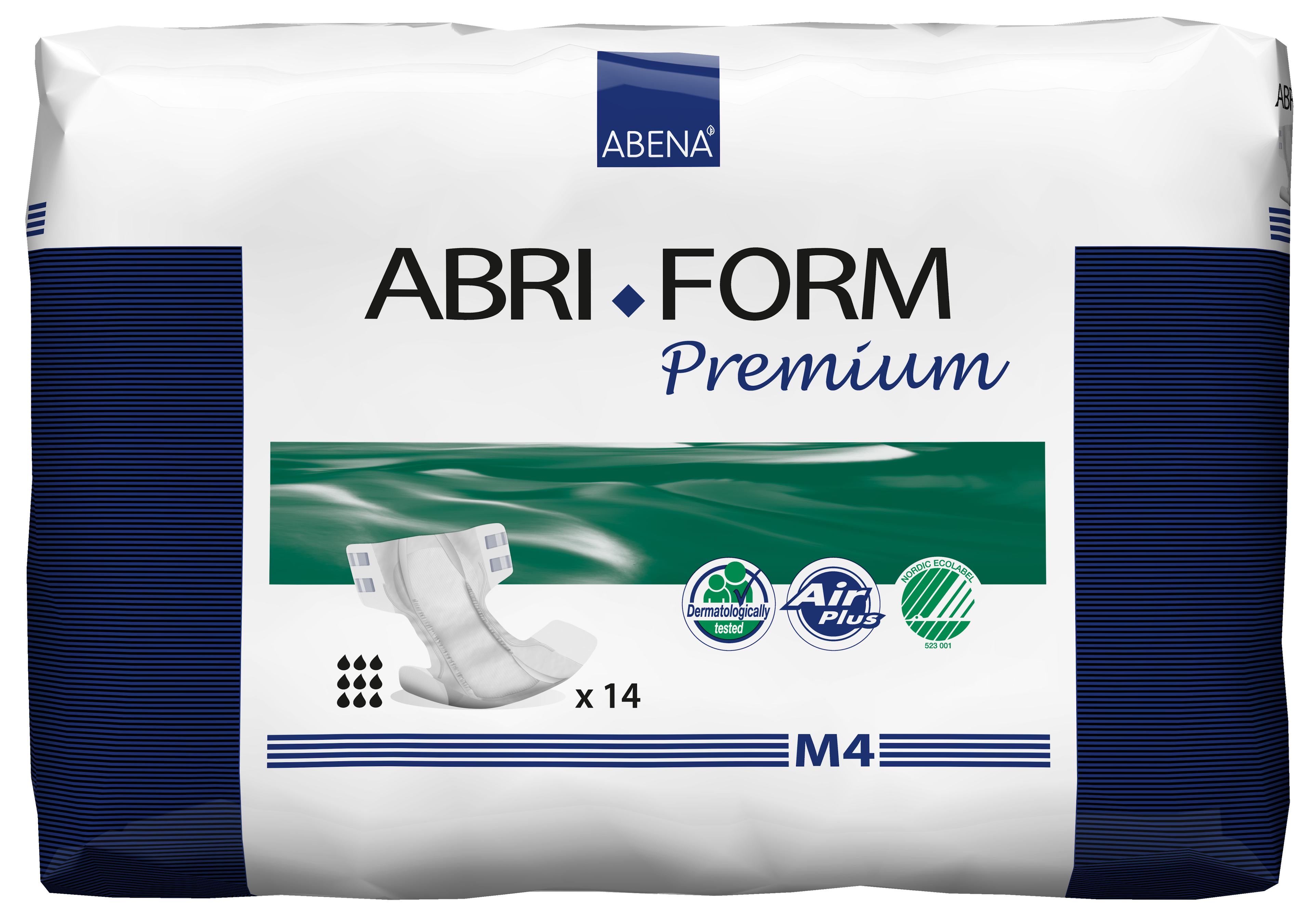 Abena Abri-Form Premium Adult Diapers with Tabs, M4,43063,Medium 28-44" - Pack of 14