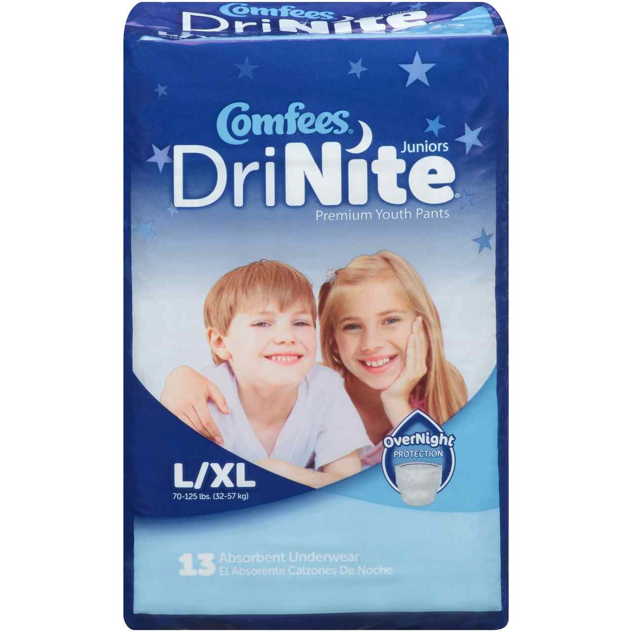 Comfees DriNite Premium Youth Pull-Up Underwear, Overnight