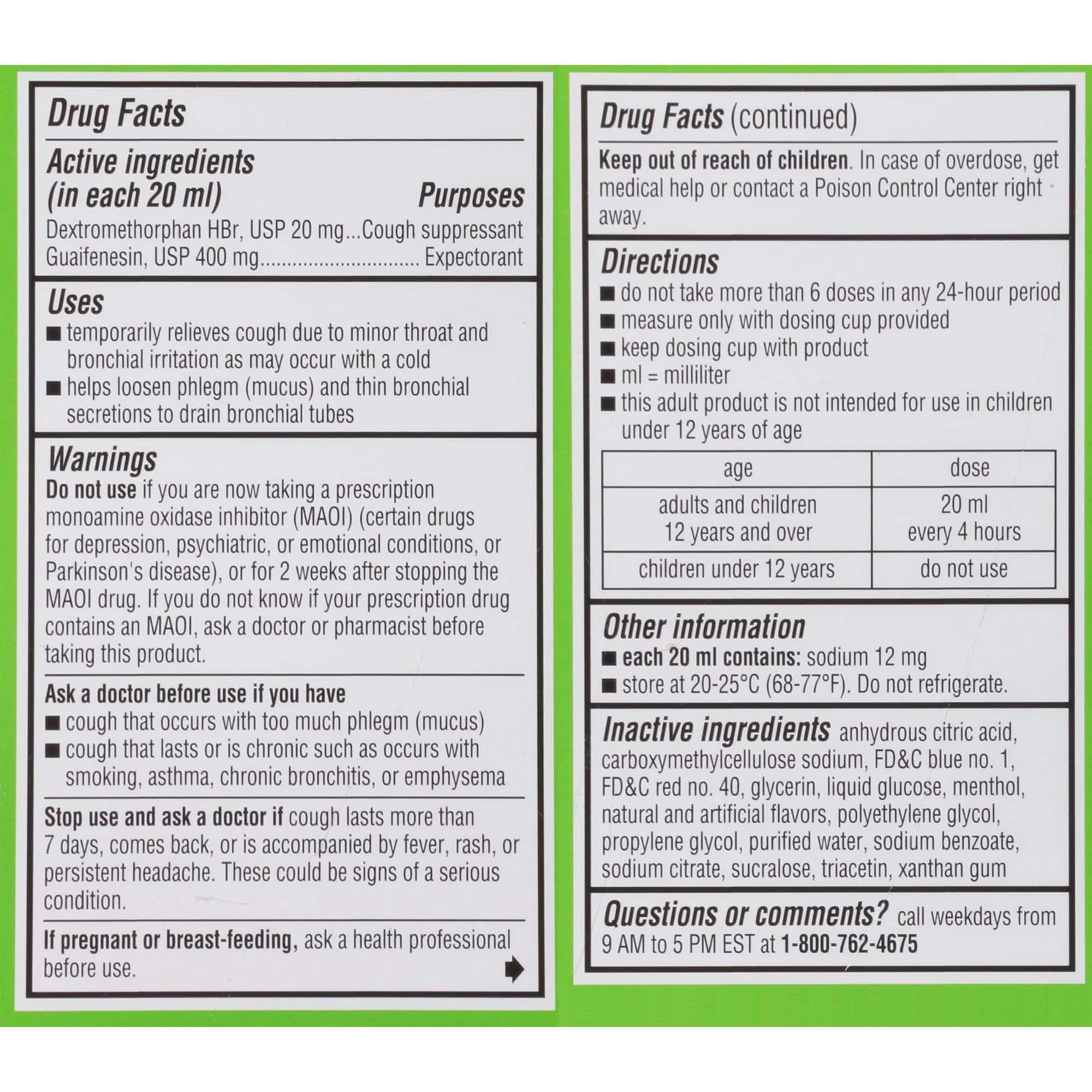 Robitussin Cough + Chest Congestion DM, Maximum Strength, Adult 8 fl oz