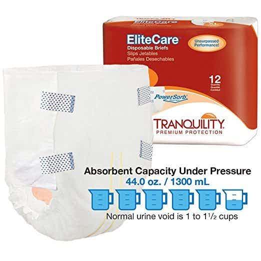 Tranquility EliteCare Disposable Adult Diapers with Tabs, Maximum