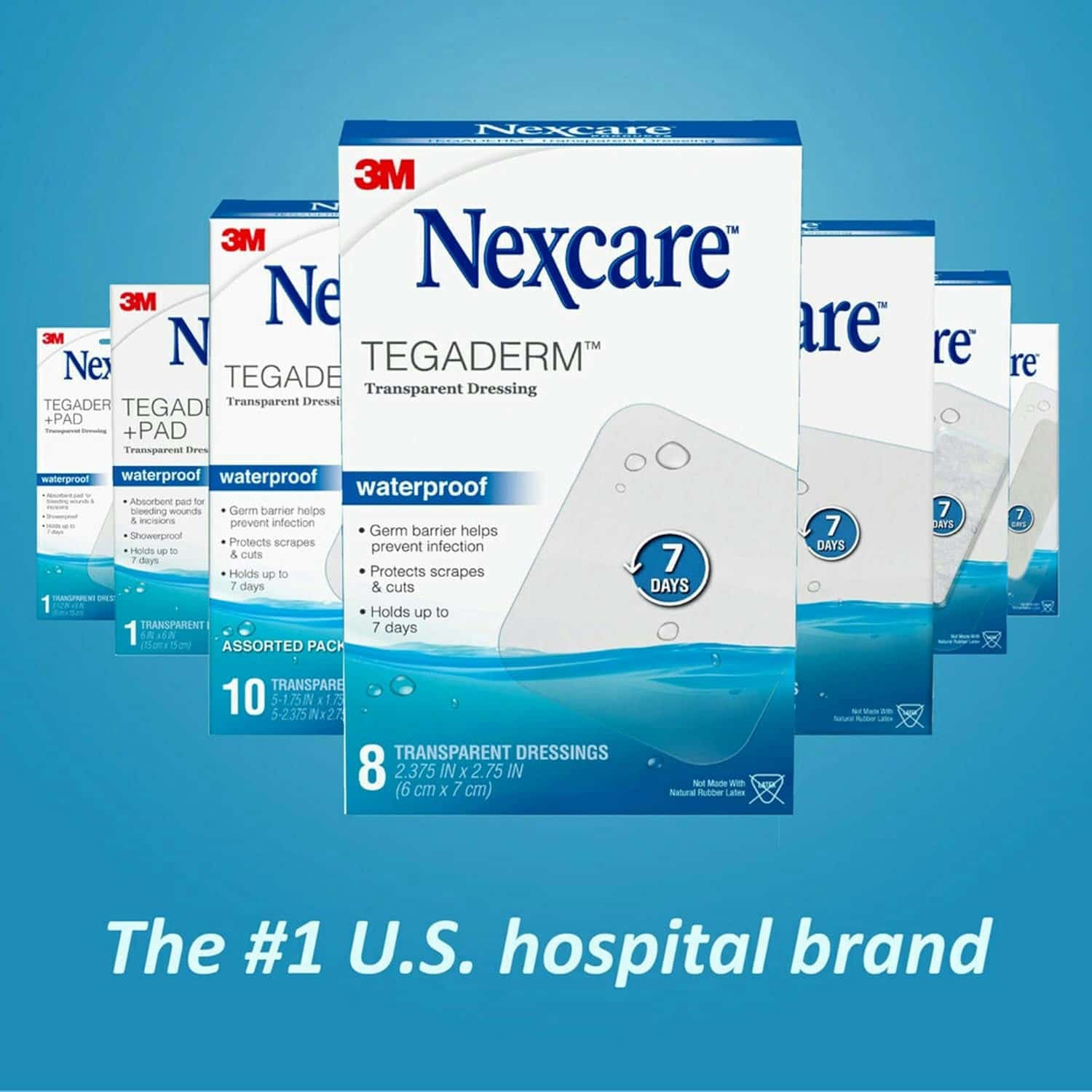 waterproof transparent dressing 3M Healthcare Nexcare Tegaderm Waterproof Transparent Dressing