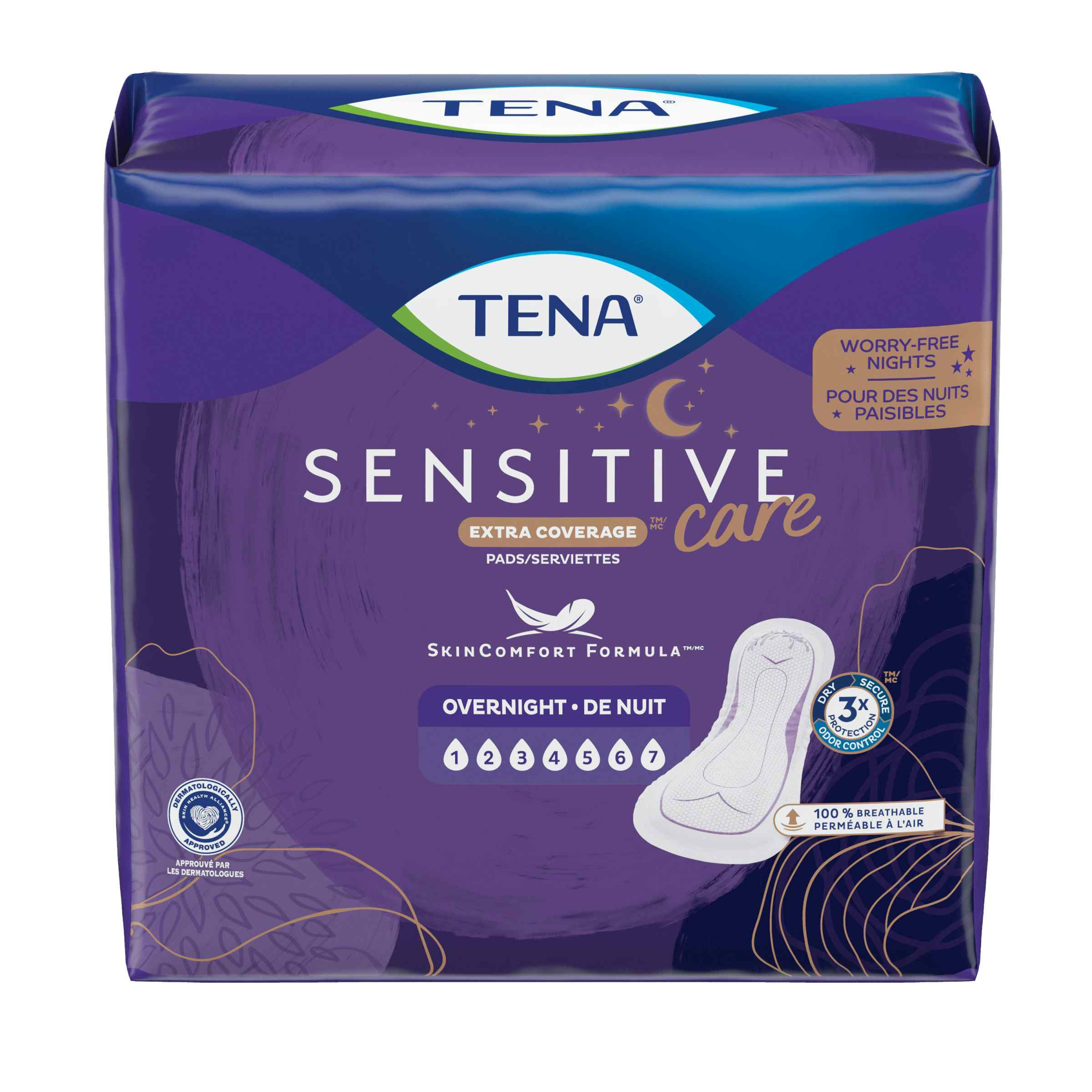 TENA Intimates Overnight Incontinence Pads, Maximum Absorbency, Front