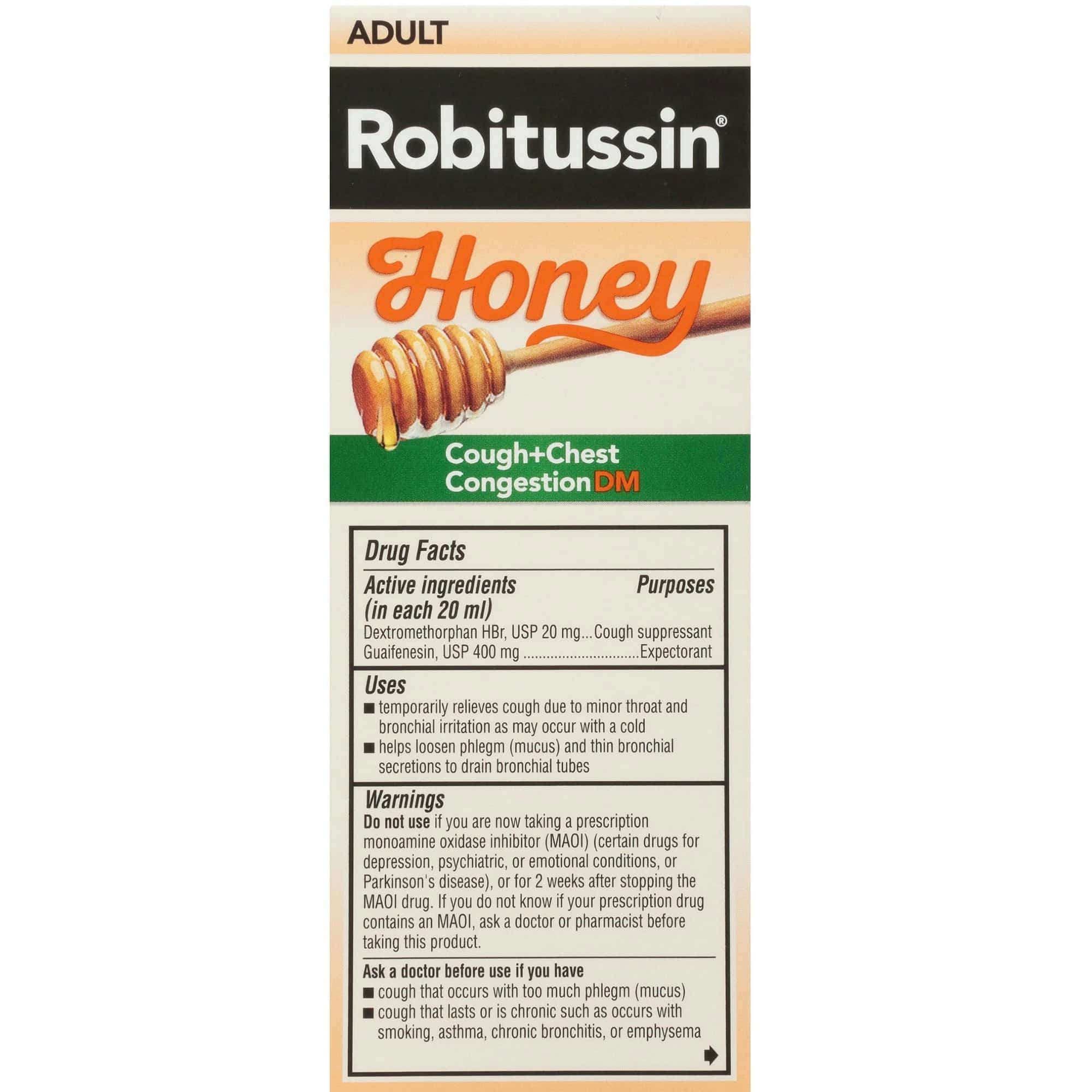 Robitussin Honey Cough + Chest Congestion DM Maximum Strength 4 fl oz