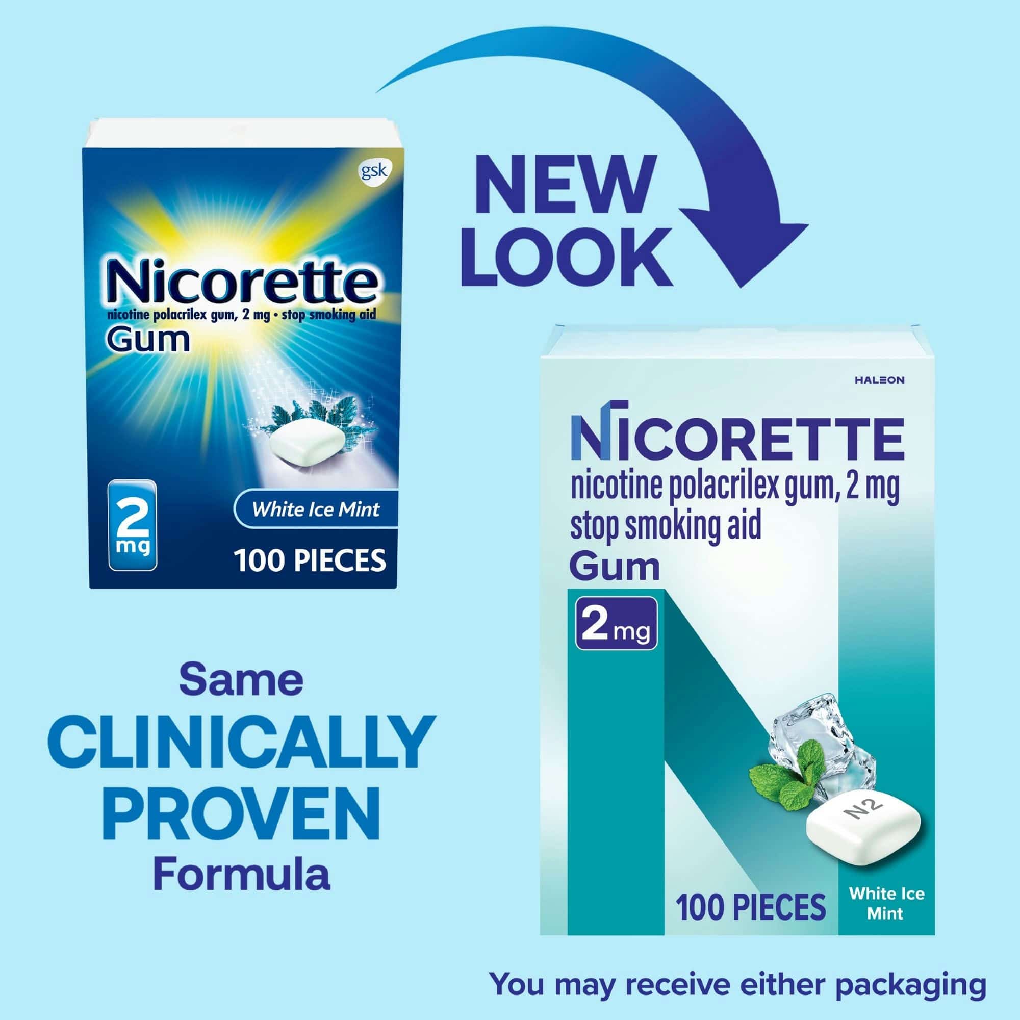 is nicorette a tobacco product Quit Smoking Aid 2mg. or 4mg., White Ice Mint Gum, 200 Pieces These quit smoking products also feature a Behavioral Support Program for added support to help your quit stick Nicorette Nicotine Gum to Stop