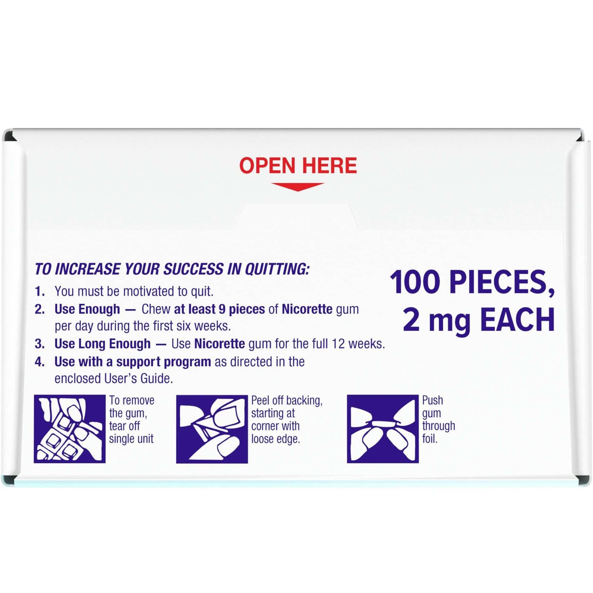 quit tobacco chewing gum Coated Nicotine 4mg Stop Smoking Aid - Cool Mint - 100ct lasting burst of Fruit Chill flavor to help you stick with your quit Nicorette Nicotine Gum Aid to