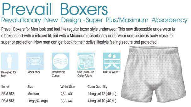 Prevail Pull-Up Diaper Boxers for Men, Maximum