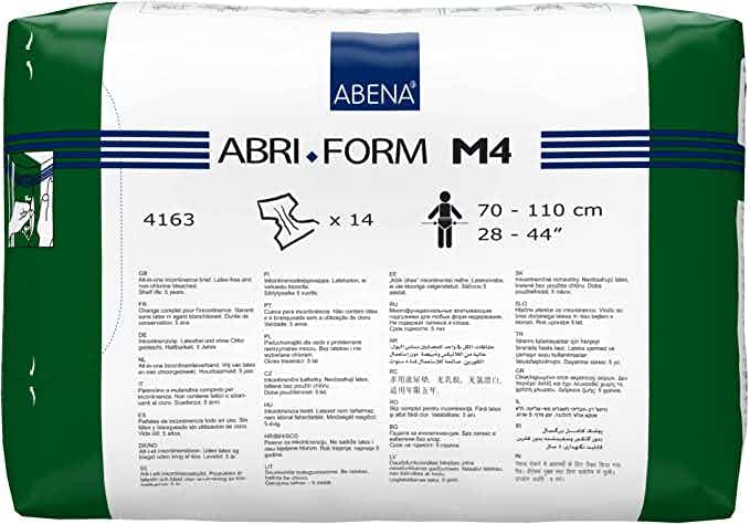 Abena Abri-Form Diapers with Tabs, 4163-BG14, Medium, Pack of 14