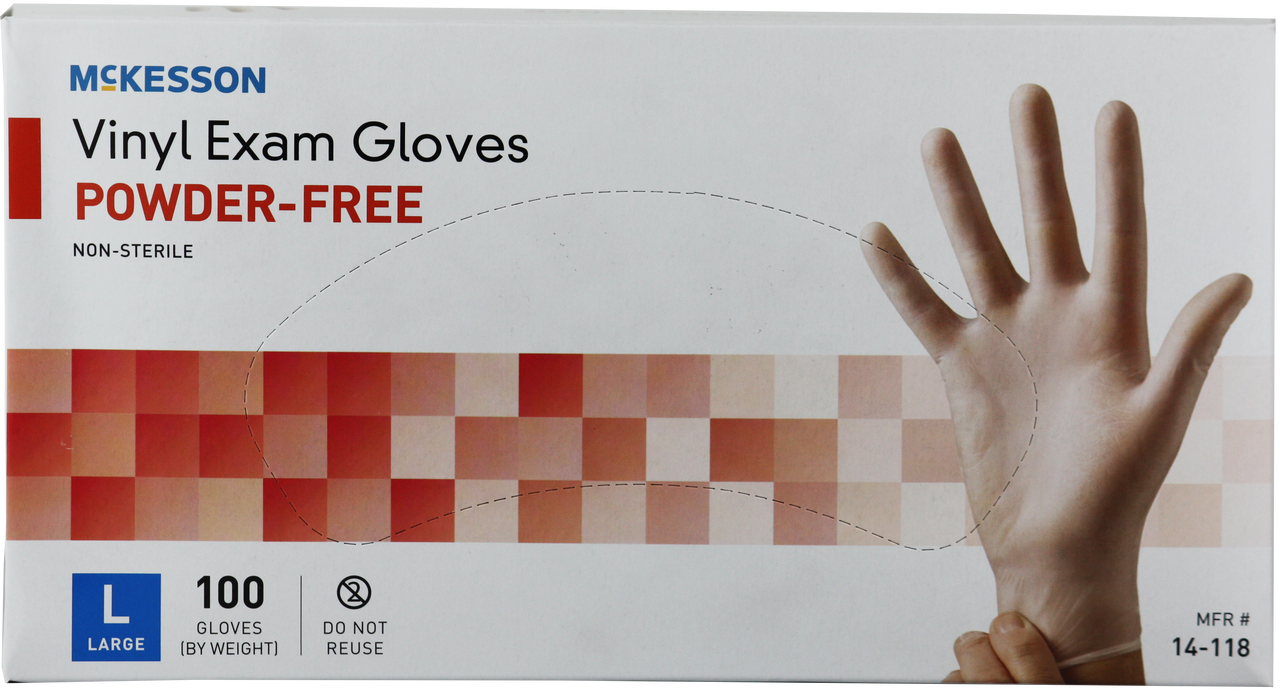 McKesson Vinyl Exam Gloves, Clear