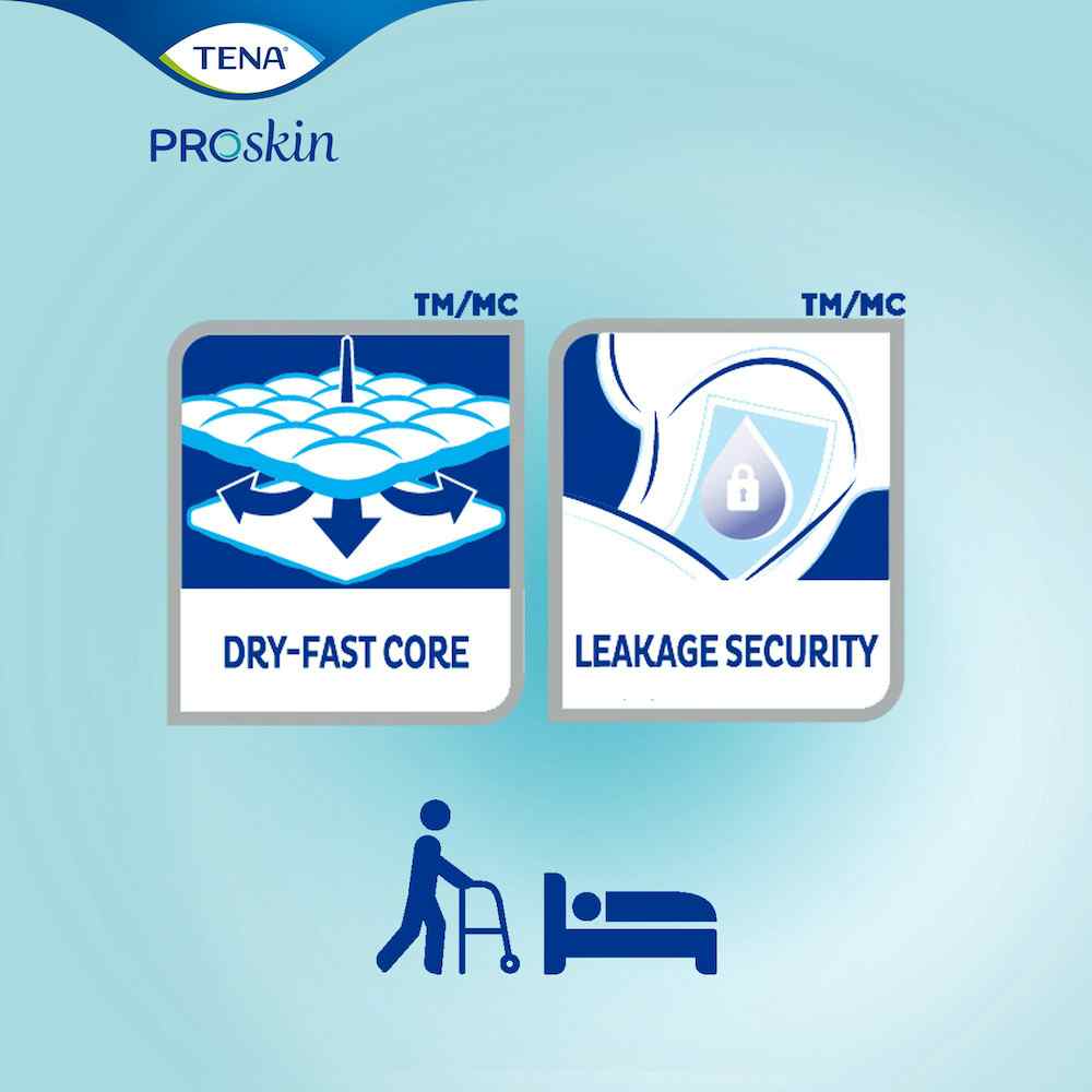 TENA Day Plus 2 Piece Heavy Incontinence Pad, Maximum Absorbency,FEATURES