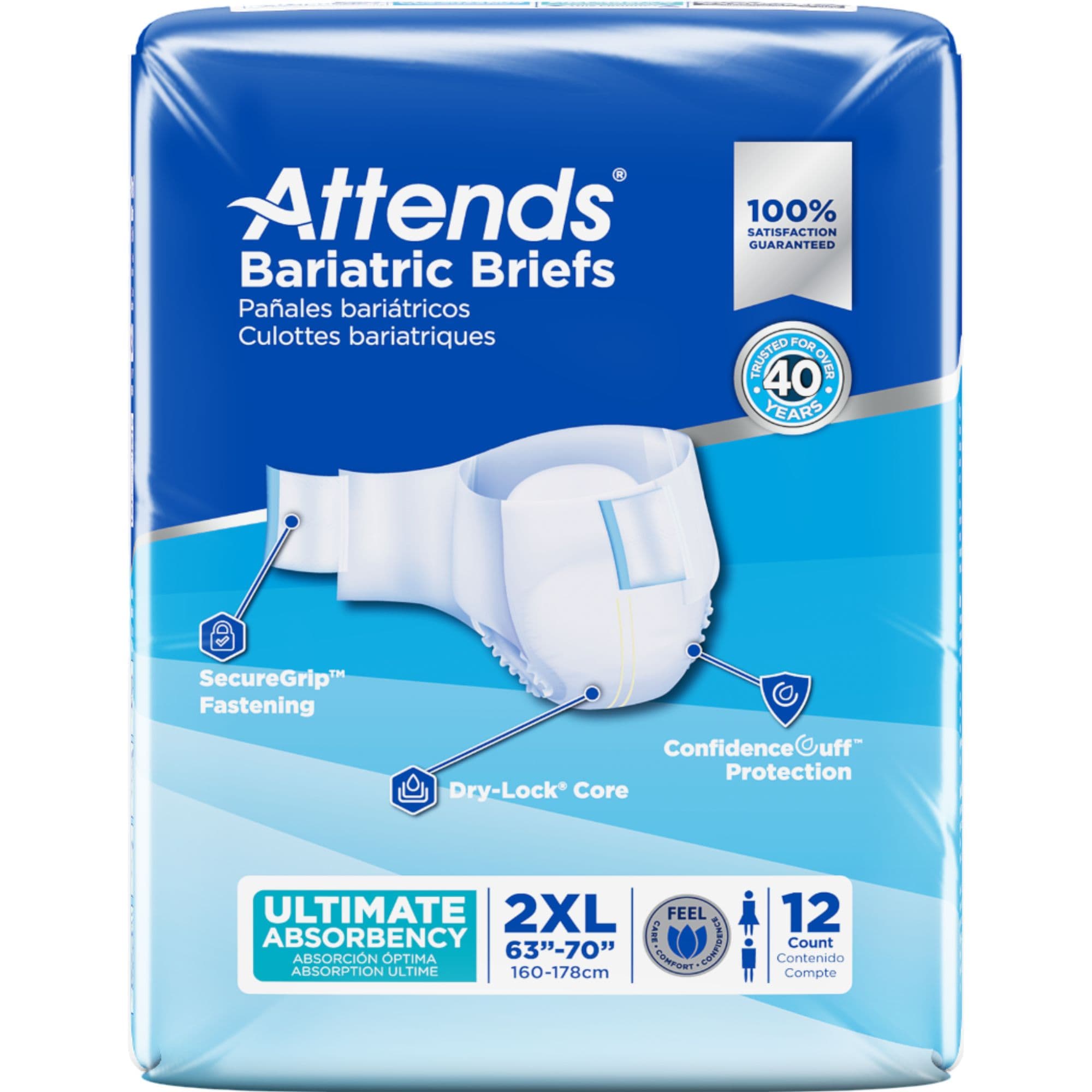 Attends Bariatric Adult Diaper with Tabs, Severe