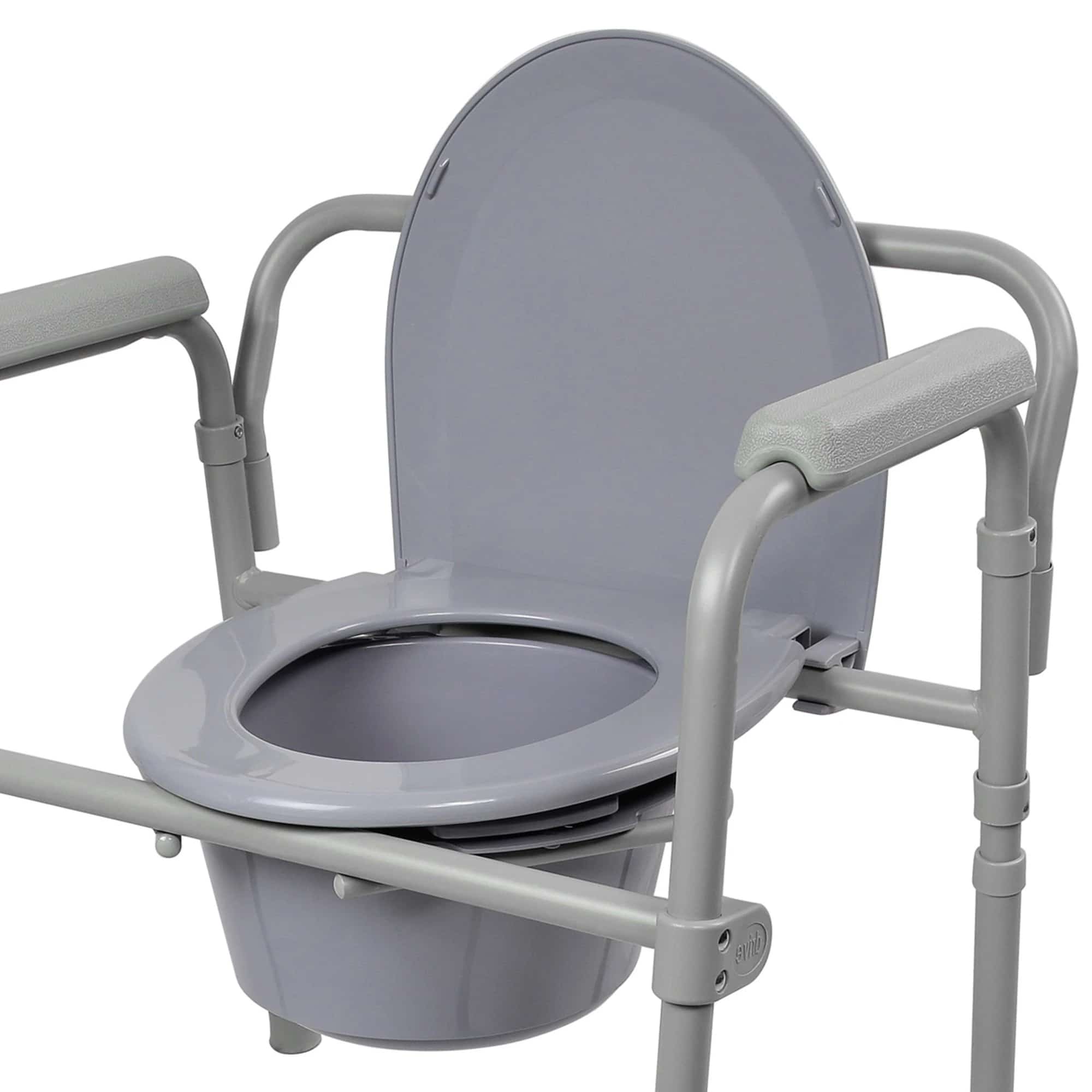 McKesson Folding Fixed Arm Steel Commode Chair