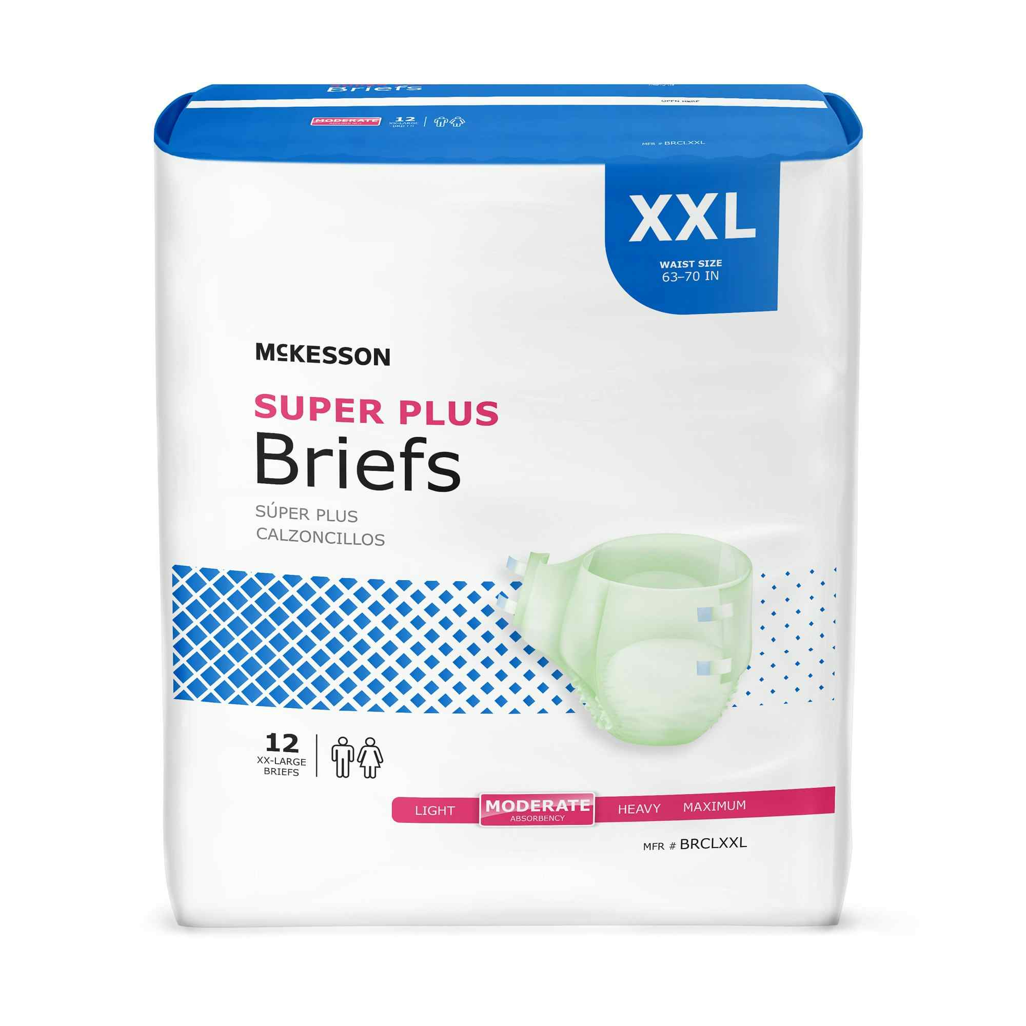 McKesson Super Plus Adult Diapers with Tabs, Moderate