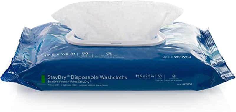 McKesson StayDry Disposable Washcloths or Personal Wipes, WPW50, Pack of 50