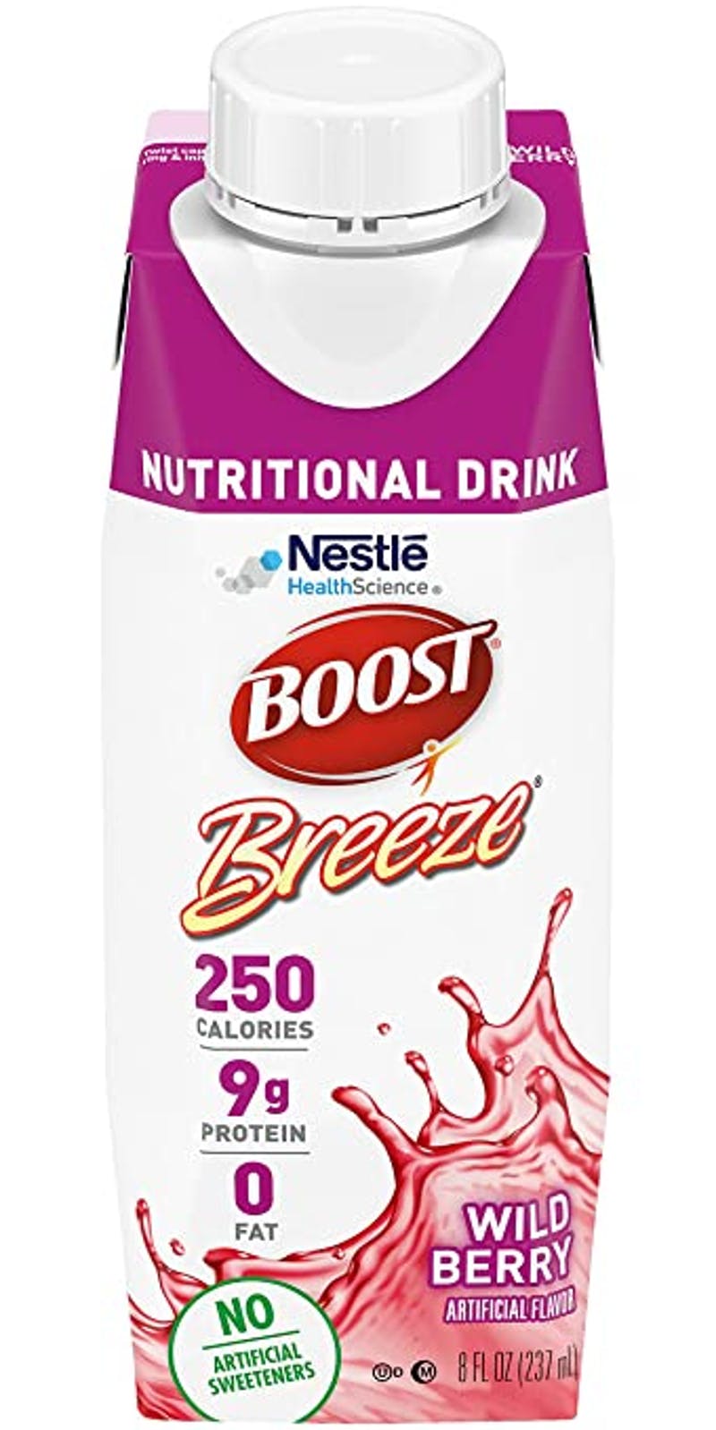 Boost Breeze Nutritional Drink, Wild Berry, 8 oz., 00043900685601-CS24, Case of 24, Front