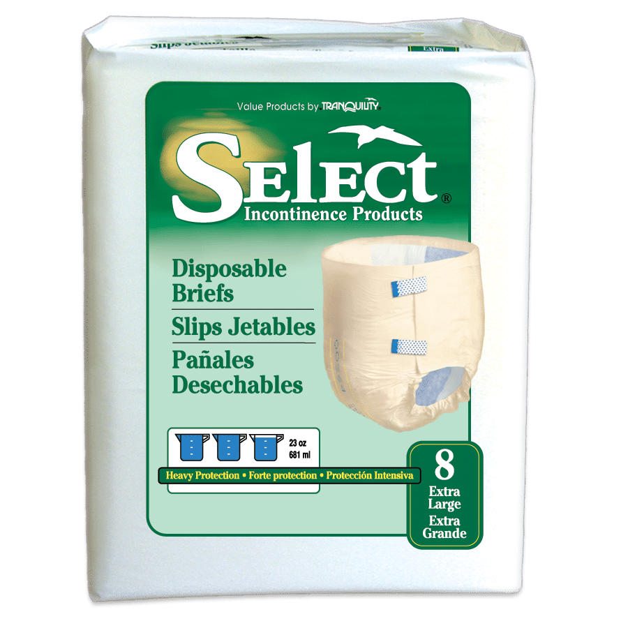 Select Disposable Adult Diapers with Tabs, Heavy