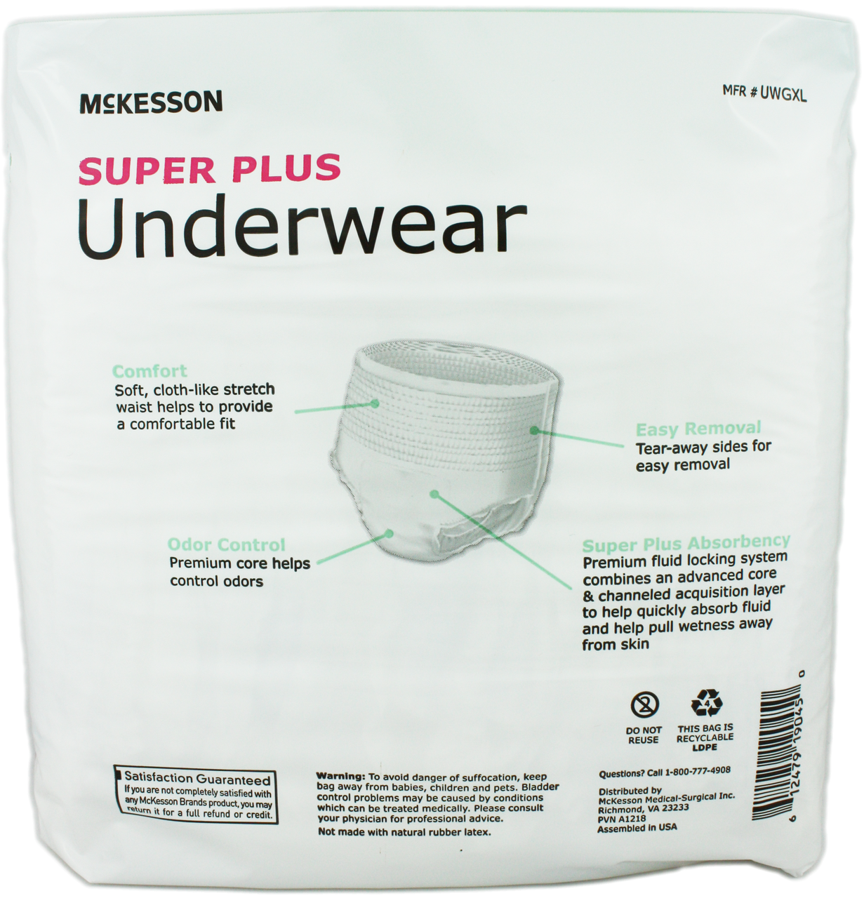 McKesson Super Plus Pull-Up Underwear, Moderate