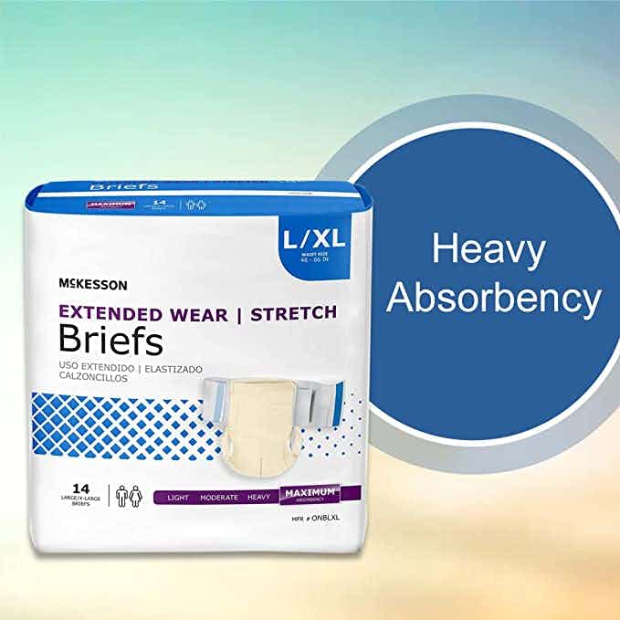 McKesson Extended Wear Stretch Adult Diapers with Tabs, Maximum