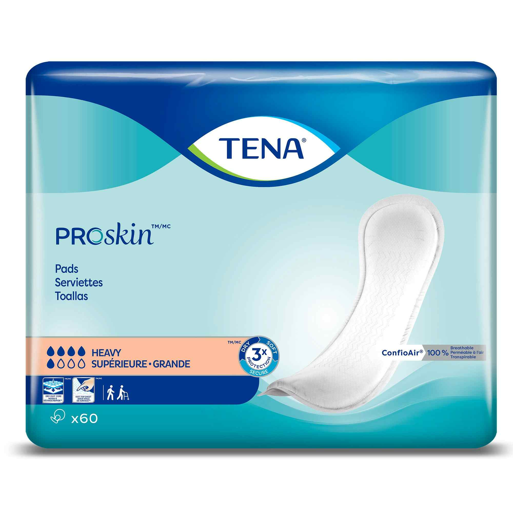 TENA Light Incontinence Pads, Heavy Absorbency