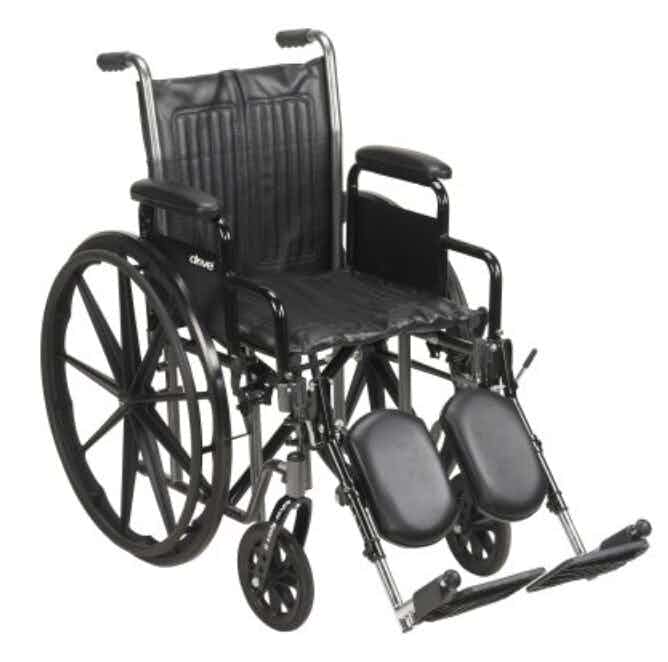 McKesson Wheelchair with Padded Arms, Swing-Away Elevating Footrest