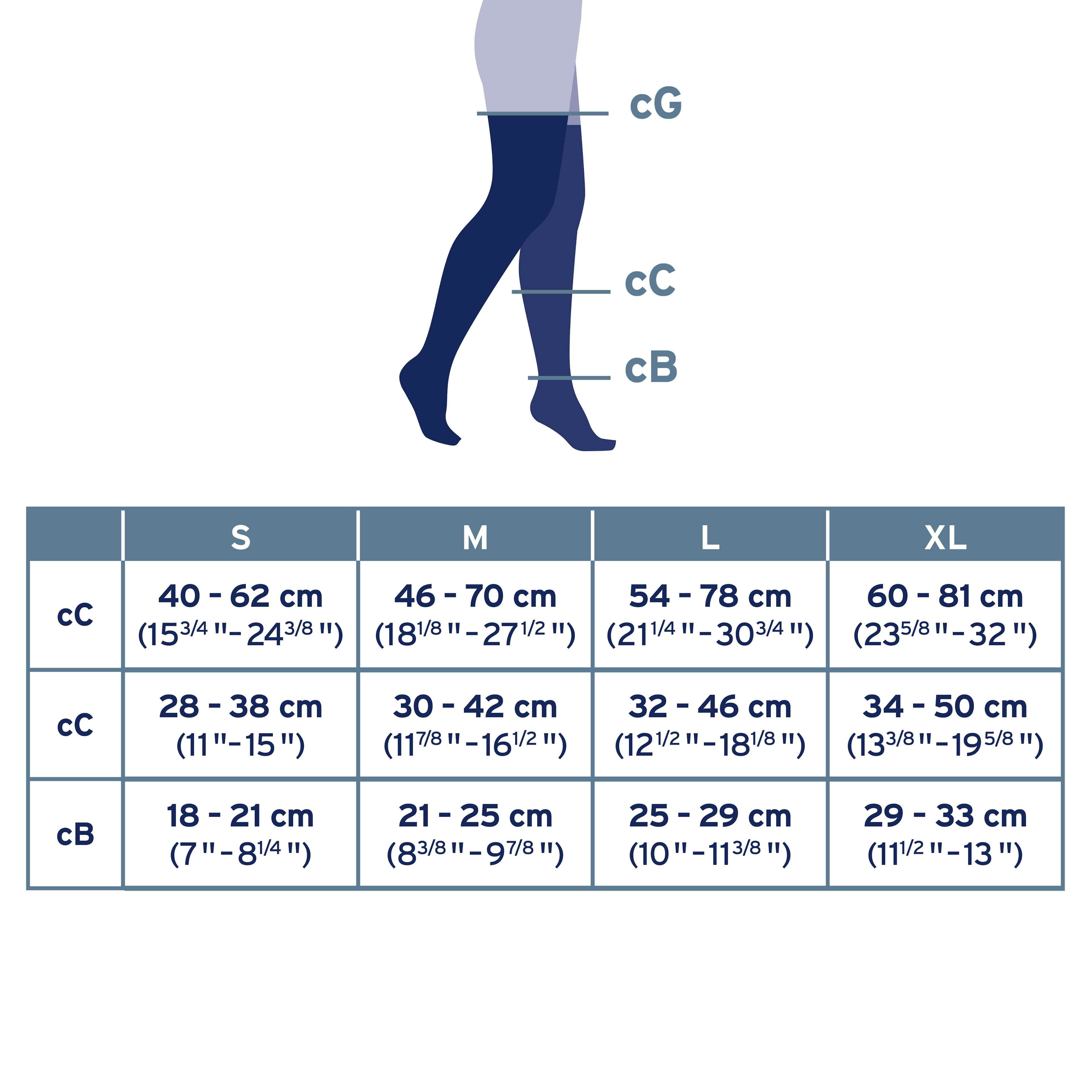 JOBST Knee High Compression Stockings Size Guide