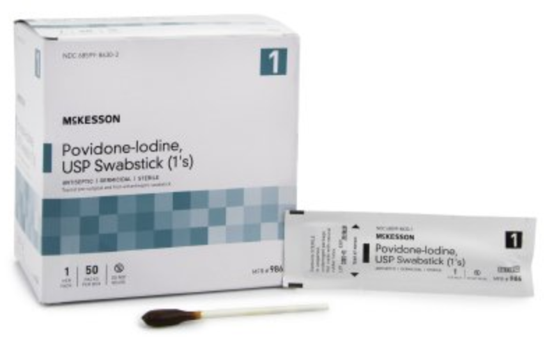 McKesson Impregnated Swabstick, 10% Povidone-Iodine