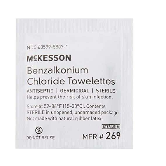 McKesson Sanitizing Skin Wipe, Benzalkonium Chloride
