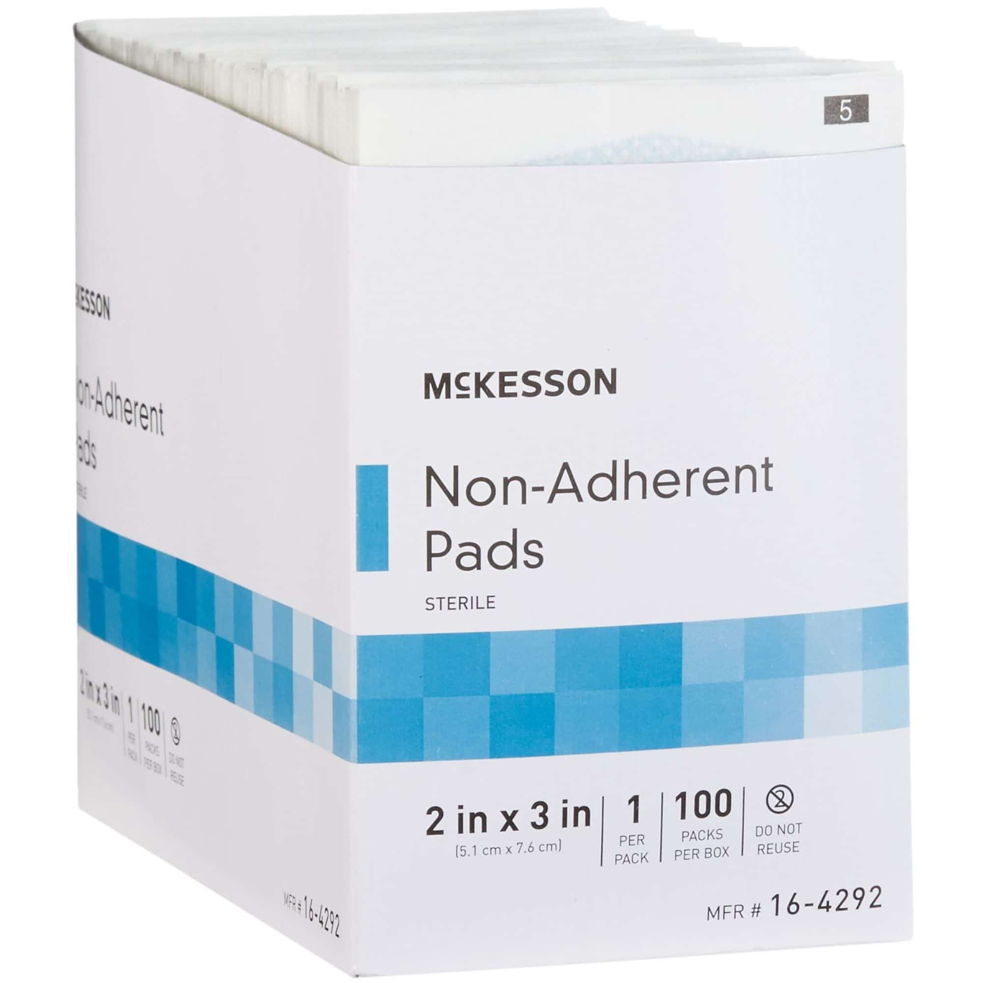 nonadherent dressing McKesson Non-Adherent Pads for Wounds, 2 x 3 in, 100 ct McKesson Polyester Non-Adherent Dressing |