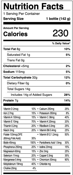 Boost Nutritional Pudding, Nutrition Facts