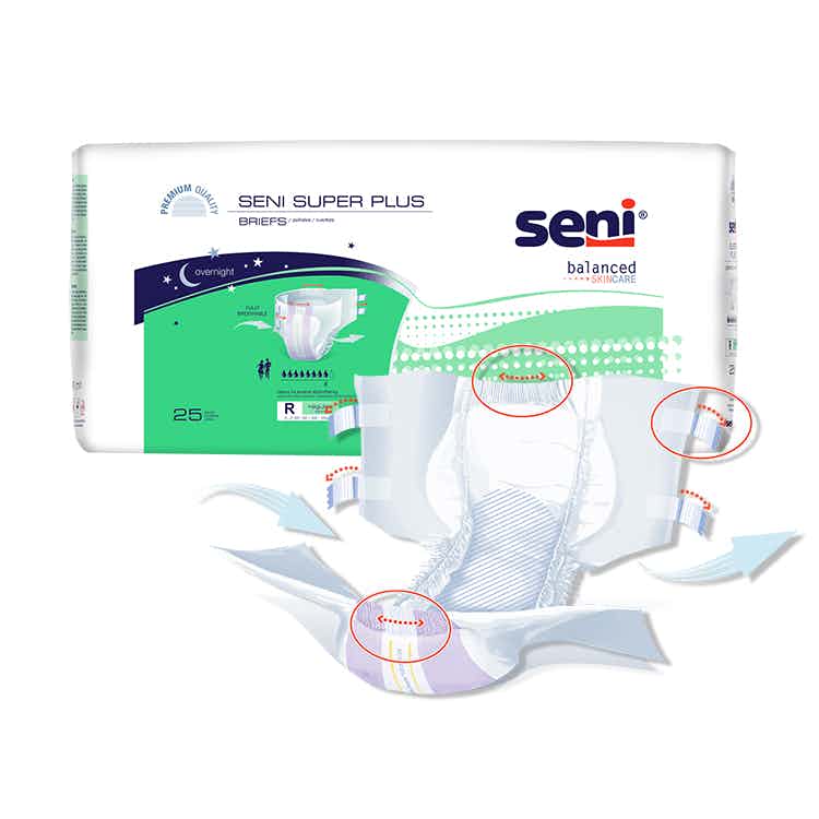 Seni Super Plus Adult Diapers with Tabs