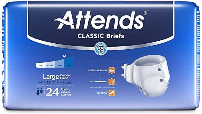 Attends Classic Adult Diaper with Tabs, Severe