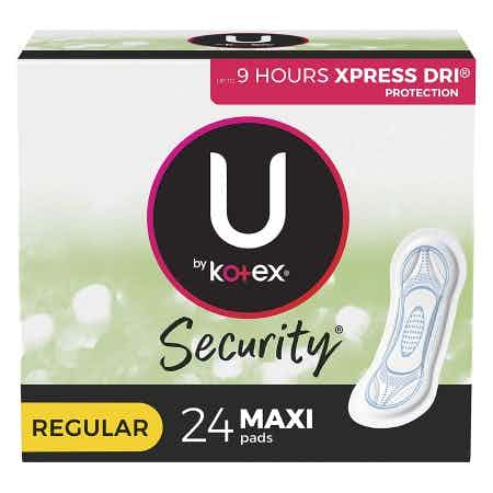 U by Kotex Feminine Pad Security Maxi, Regular
