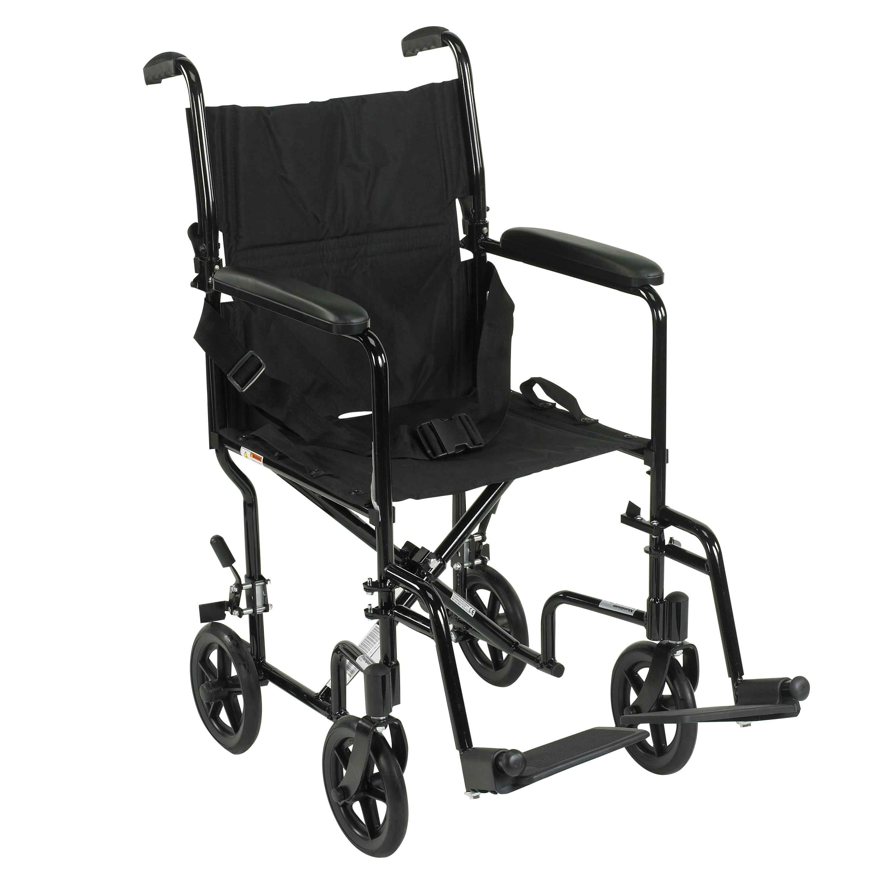 Drive Lightweight Black Transport Wheelchair, ATC17-BK-EA1, 1 Chair