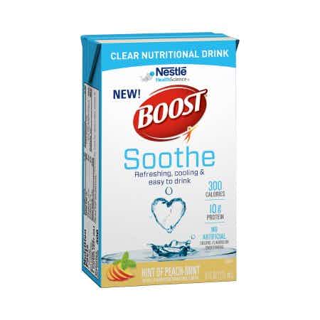 Carton of Peach Mint Boost Soothe Ready to Use Oral Supplement