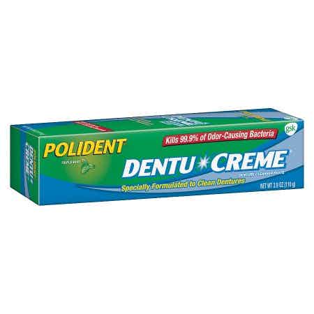 Package of Polident Dentu-Creme Denture Cleaner