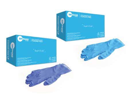 Package of Blue Large McKesson Touch of Life NonSterile Nitrile Exam Glove