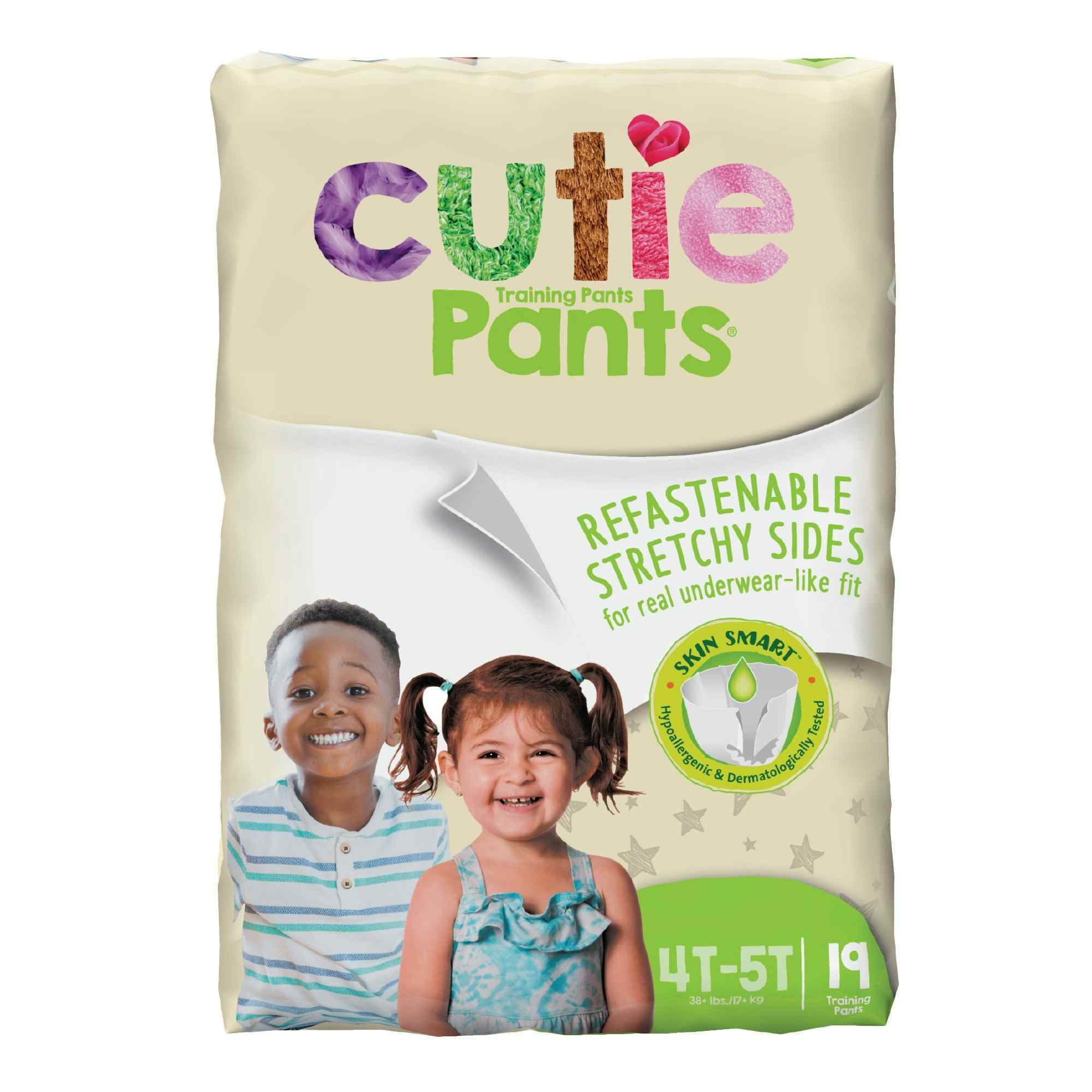 Cutie Pants Toddler Disposable Training Pants Pull ups, Heavy, WP9001/1, Size 4T-5T Over 35 lbs - Pack of 19