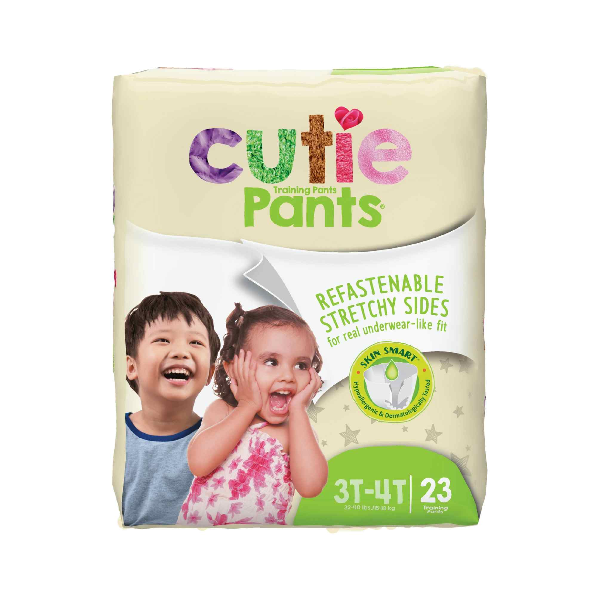 Cutie Pants Toddler Disposable Training Pants Pull ups, Heavy, WP8001/1, Size 3T-4T 32-40 lbs - Pack of 23