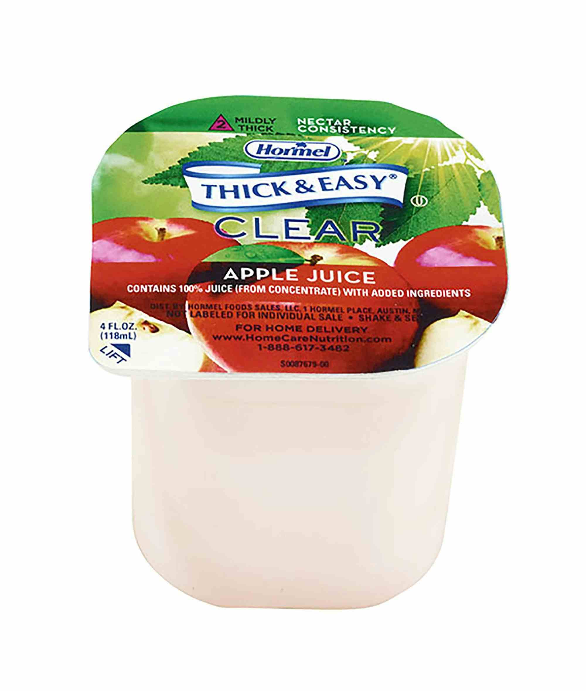 Thick & Easy Ready to Use Thickened Beverage, Apple Juice Flavor, 4 oz., Portion Cup , 41530, Case of 24 Cups