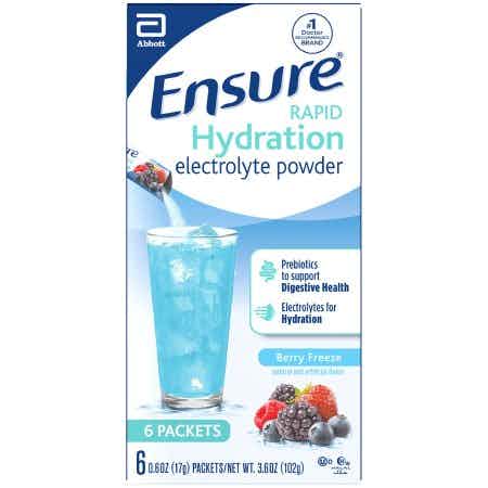 Ensure Oral Supplement Rapid Hydration Electrolyte Powder, Berry Freeze Flavor, 0.7 oz., Individual Packet, 67475, Case of 36