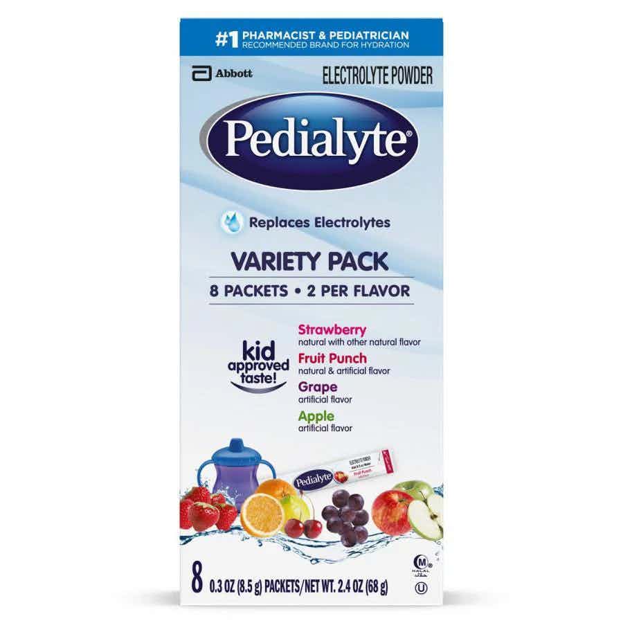 Pedialyte Electrolyte Solution Powder, Multiple Flavors, 0.3 oz., Individual Packet