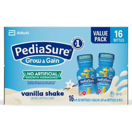  PediaSure Grow & Gain Ready to Use Pediatric Oral Supplement Shake, Vanilla Flavor, 8 oz., Bottle, 62082, 16 Bottles