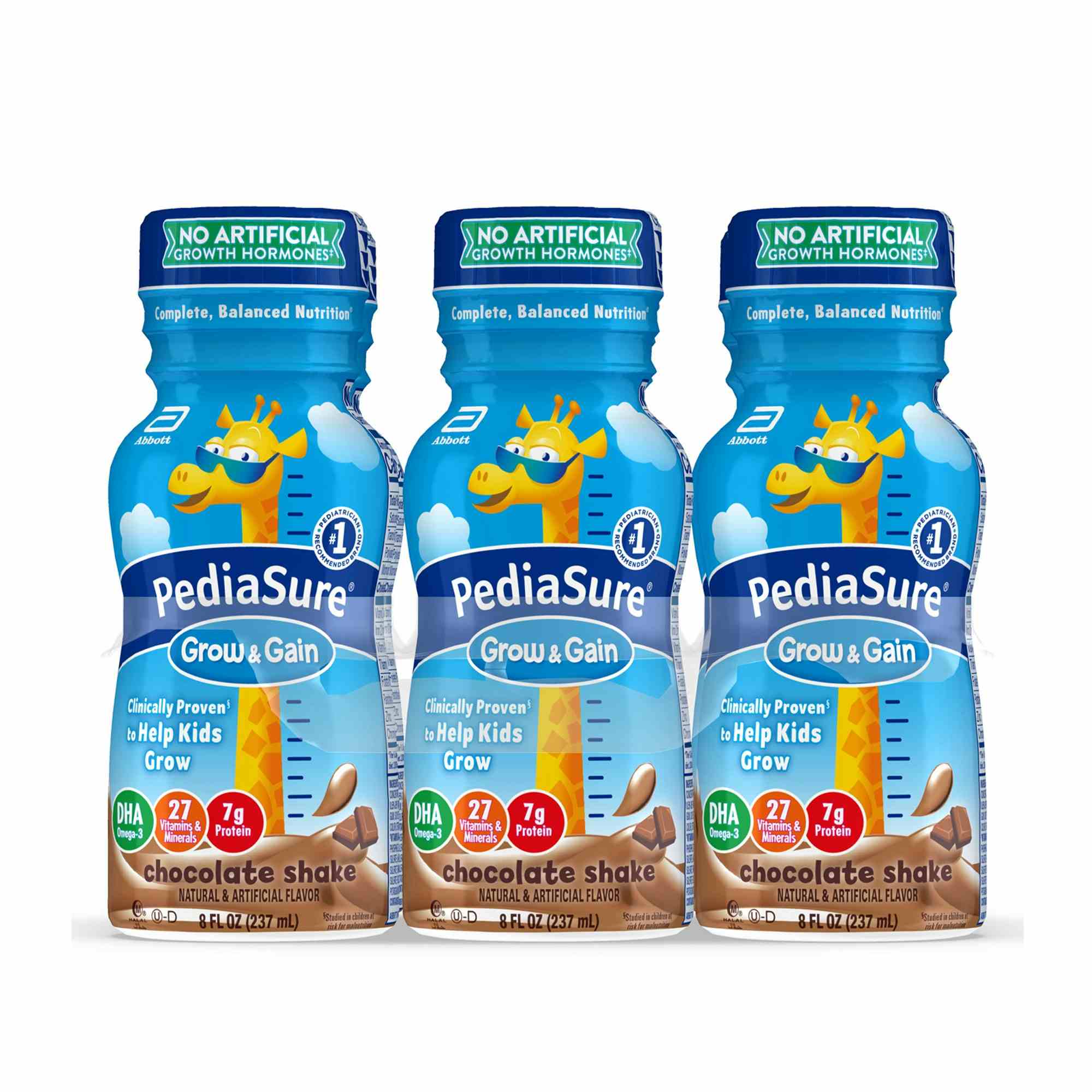 PediaSure Grow & Gain Ready to Use Pediatric Oral Supplement Shake, Chocolate Flavor, 8 oz., Bottle, 58058, 6 Bottles